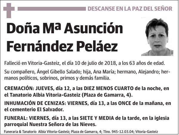 Mª Asunción Fernández Peláez