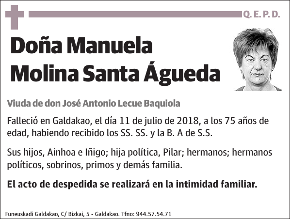 Manuela Molina Santa Águeda