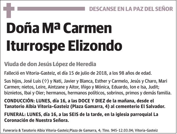 Mª Carmen Iturrospe Elizondo