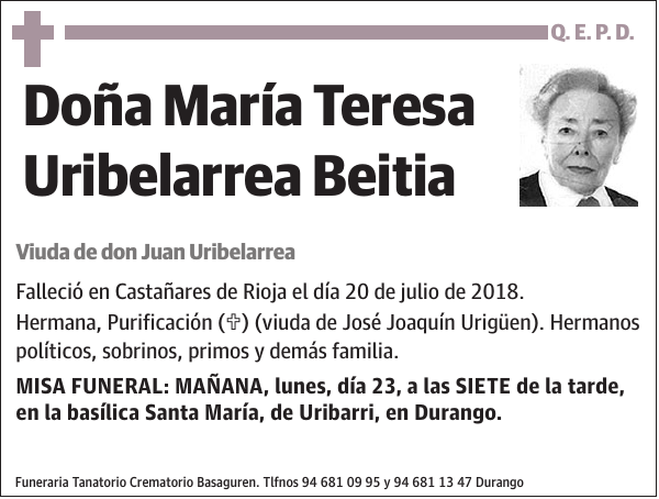 María Teresa Uribelarrea Beitia