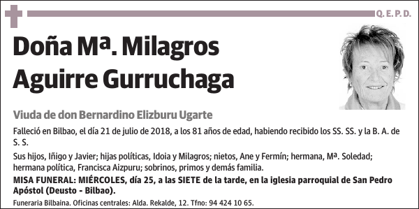 Mª. Milagros Aguirre Gurruchaga