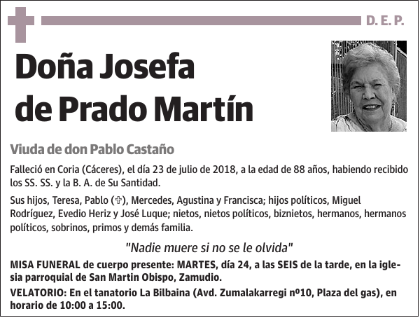 Josefa de Prado Martín