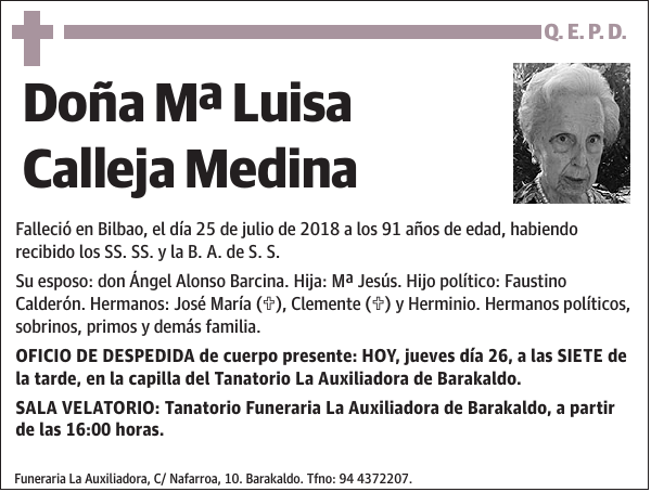 Mª Luisa Calleja Medina