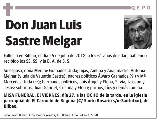 Juan Luis Sastre Melgar