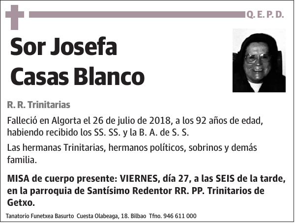 Sor Josefa Casas Blanco