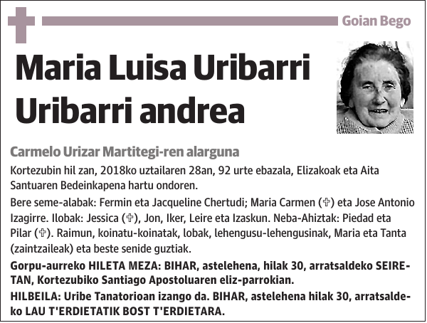 Maria Luisa Uribarri Uribarri