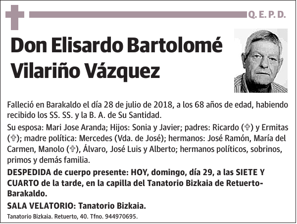 Elisardo Bartolomé Vilariño Vázquez