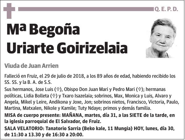 Mª Begoña Uriarte Goirizelaia