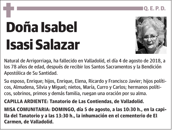 Isabel Isasi Salazar