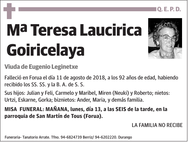 Mª Teresa Laucirica Goiricelaya