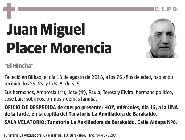 Juan Miguel Placer Morencia