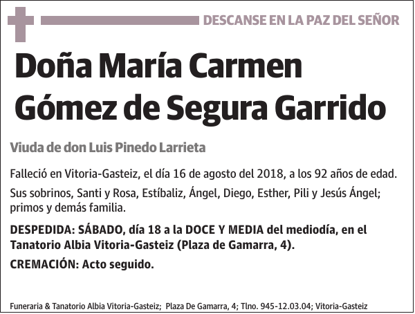 María Carmen Gómez de Segura Garrido