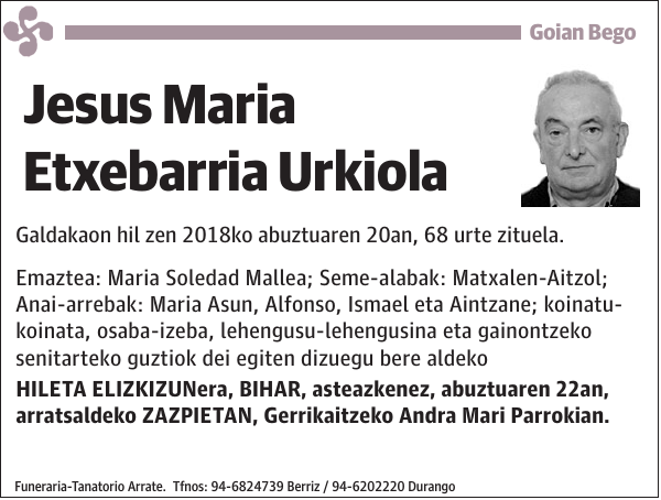 Jesus Maria Etxebarria Urkiola