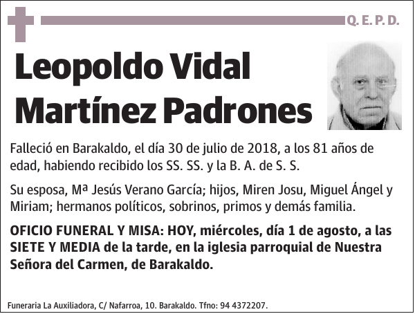 Leopoldo Vidal Martínez Padrones