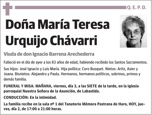 María Teresa Urquijo Chávarri