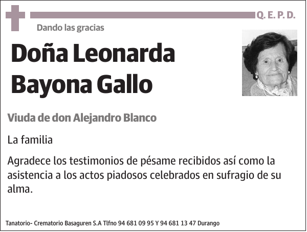 Leonarda Bayona Gallo