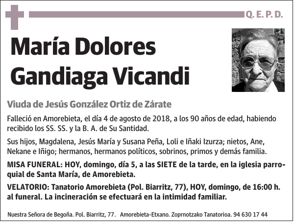 María Dolores Gandiaga Vicandi