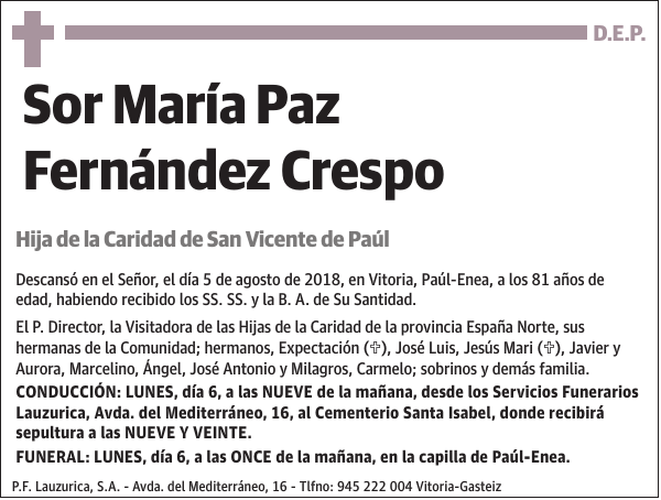 Sor María Paz Fernández Crespo