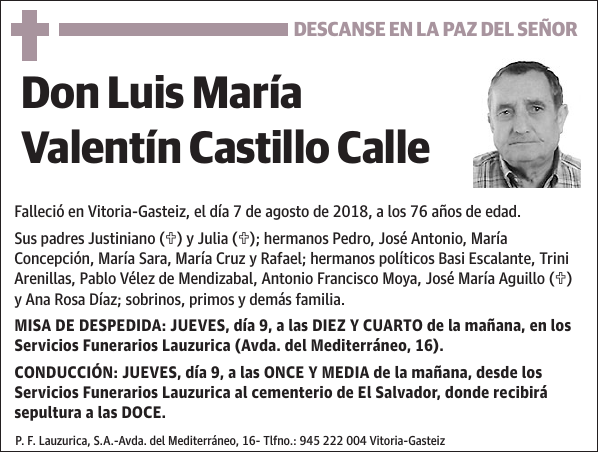 Luis María Valentín Castillo Calle