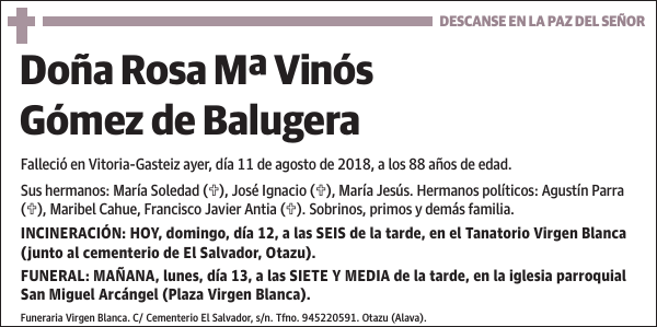 Rosa Mª Vinós Gómez de Balugera