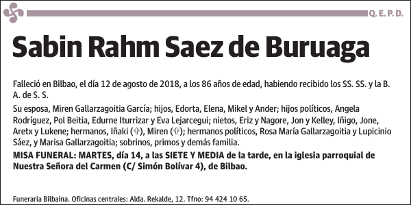 Sabin Rahm Saez de Buruaga