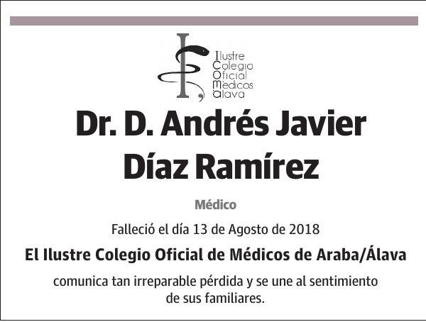 Dr. D. Andrés Javier Díaz Ramírez Médico