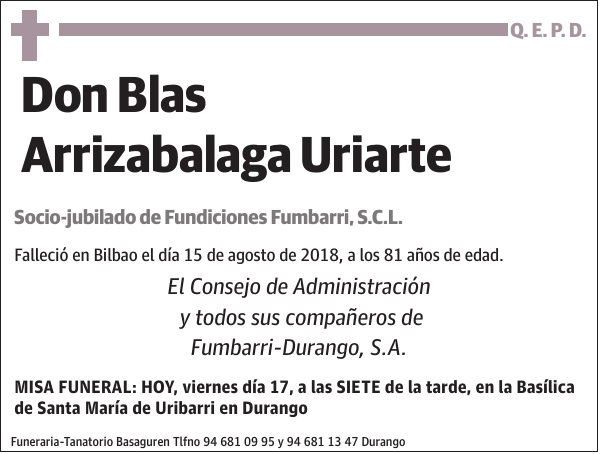 Blas Arrizabalaga Uriarte