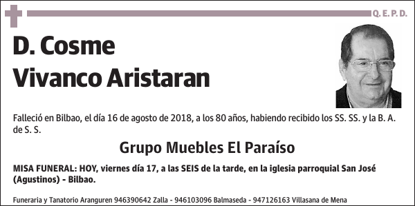 D. Cosme Vivanco Aristaran