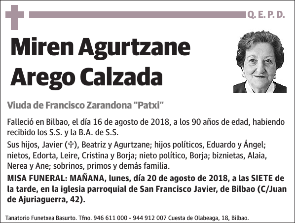 Miren Agurtzane Arego Calzada