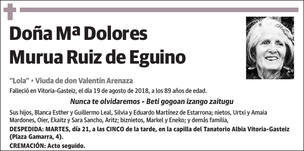 Mª Dolores Murua Ruiz de Eguino