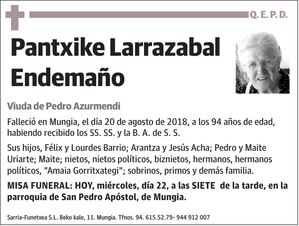 Pantxike Larrazabal Endemaño