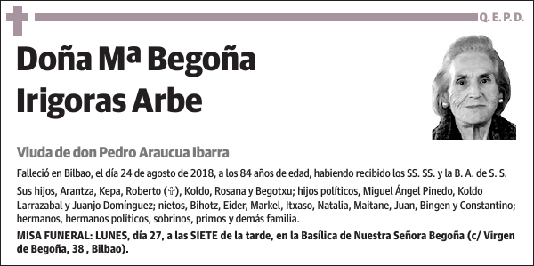 Mª Begoña Irigoras Arbe