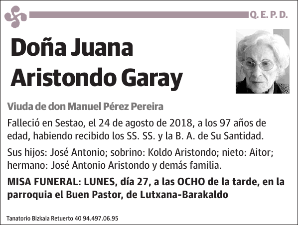 Juana Aristondo Garay