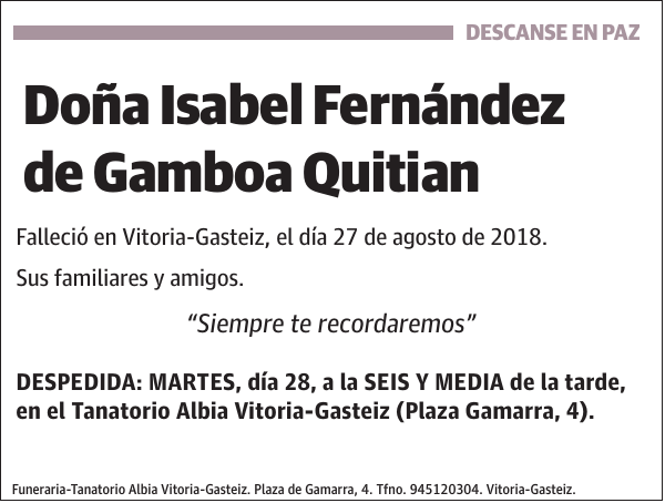 Isabel Fernández de Gamboa Quitian