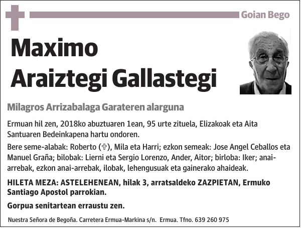 Maximo Araiztegi Gallastegi