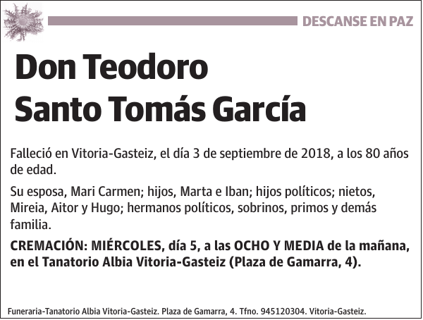 Teodoro Santo Tomás García