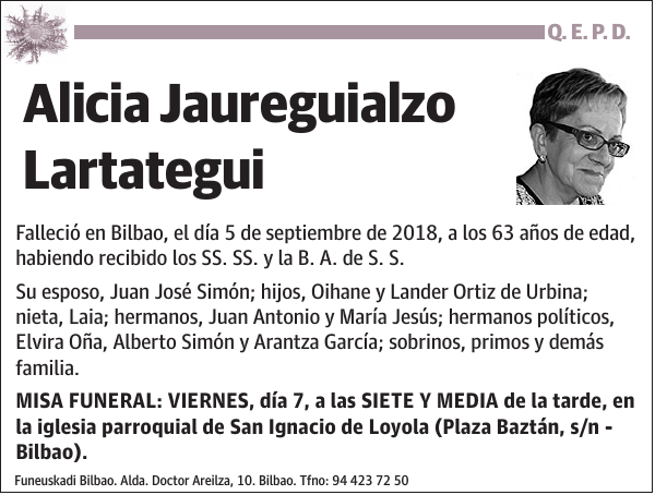 Alicia Jaureguialzo Lartategui