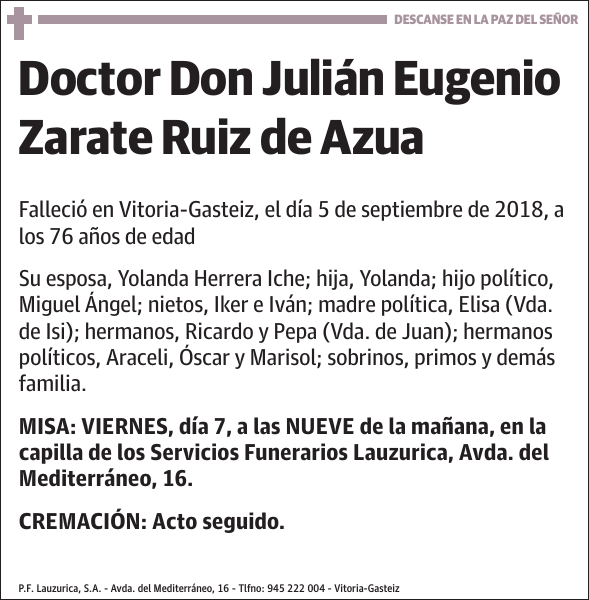 Julián Eugenio Zarate Ruiz de Azua