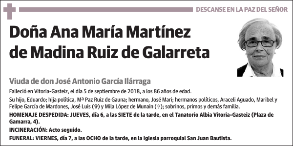 Ana María Martínez de Madina Ruiz de Galarreta