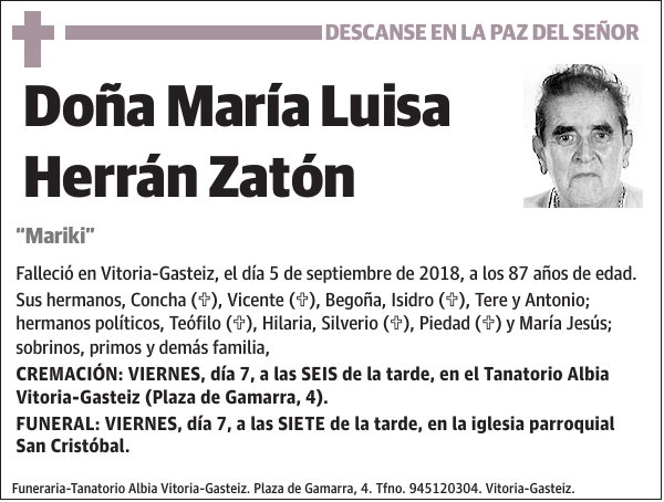 María Luisa Herrán Zatón