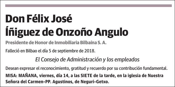 Félix José Íñiguez de Onzoño Angulo