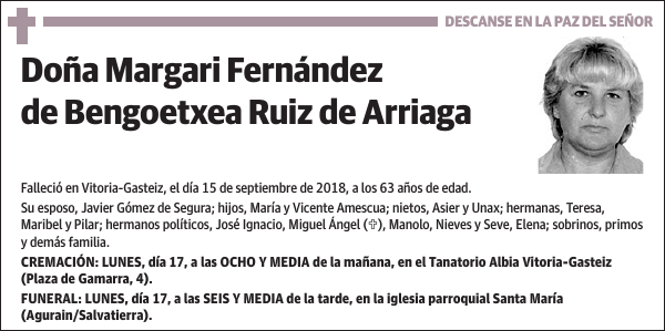 Margari Fernández de Bengoetxea Ruiz de Arriaga