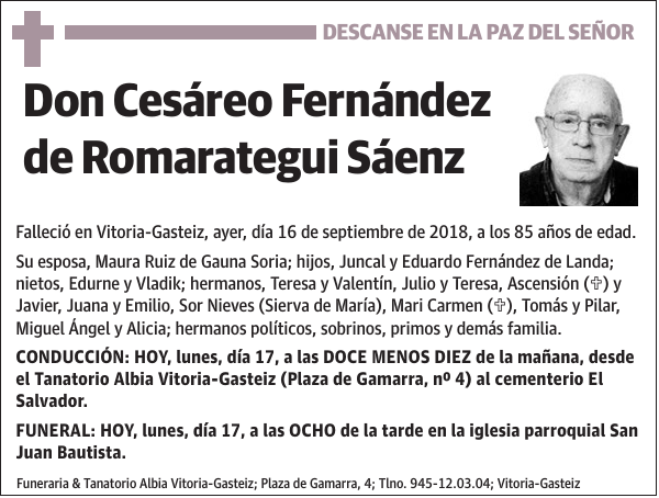 Cesáreo Fernández de Romarategui Sáenz