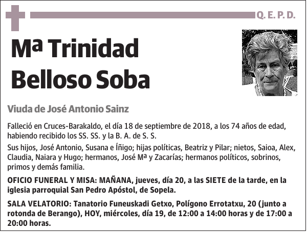 Mª Trinidad Belloso Soba