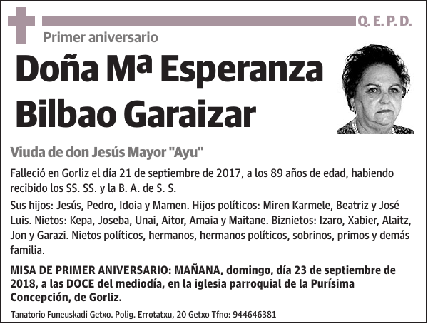 Mª Esperanza Bilbao Garaizar