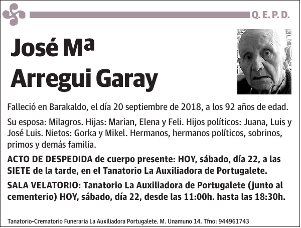 José Mª Arregui Garay