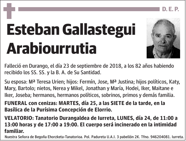 Esteban Gallastegui Arabiourrutia