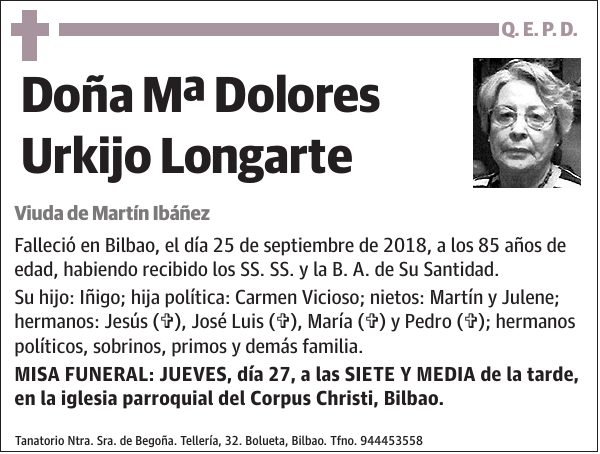 Mª Dolores Urkijo Longarte