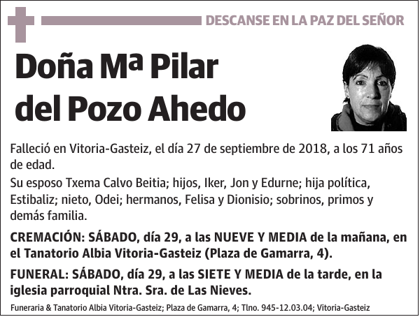 Mª Pilar del Pozo Ahedo