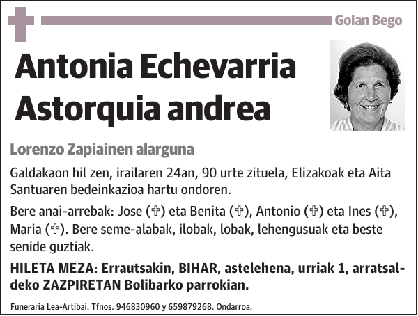 Antonia Echevarria Astorquia